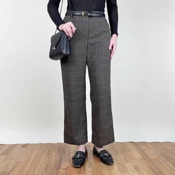 Vintage Handmade High Rise Straight Leg Trouser Pants Preppy Light Dark Academia - Picture 7 of 7